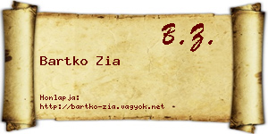 Bartko Zia névjegykártya