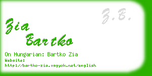 zia bartko business card